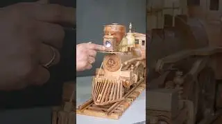 Wooden Locomotive 🚂 #woodworking #chevrolet #car #truck #train