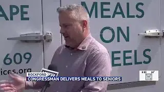 Rep. Eric Sorensen delivers meals to senior citizens with Meals on Wheels