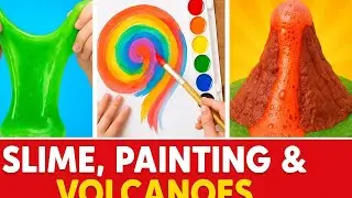 🎨 Slime, Painting & Volcano Fun! | Easy DIY Science & Art for Kids