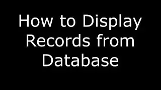 How to fetch values from Database? -- Tech out of class.