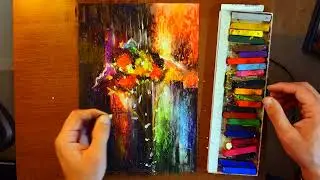 Plentiful Colorful Tree Abstract Painting In Oil Pastel | Bold Art Demonstration