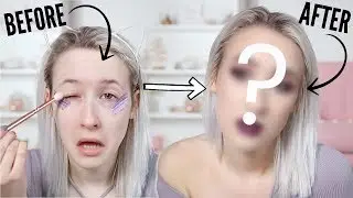 TRYING FULL GLAM MAKEUP (Cut Crease, Winged Liner, Lashes, THE LOT!) | Sophie Louise