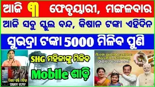Today's breaking news odisha || Odia News | 3 February 2026 | CM Kisan |subhadra yojana online aply