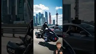 Futuristic Police Hoverbike Patrol in Shanghai&rsquo;s Skyline