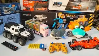 Unboxing Electric  Spray Stunt Police Cars | RC Truck | Robot Shark Crab Remote Control Car's 