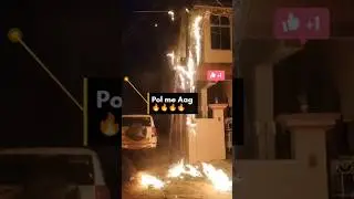 Bijali ke Pole Me Aag Bujhane Ka Karya | Emergency Electrical Fire Safety Work