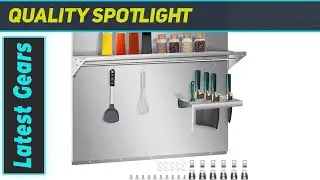 VEVOR Stainless Steel Backsplash with Shelf: Organize Your Kitchen with Style