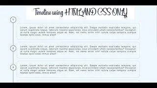 Simple Timeline using HTML AND CSS ONLY