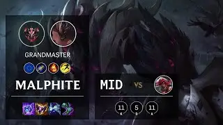 Malphite Mid vs Katarina - EUW Grandmaster Patch 11.24b