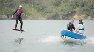 Tow foiling with ZeroJet electric jet boat