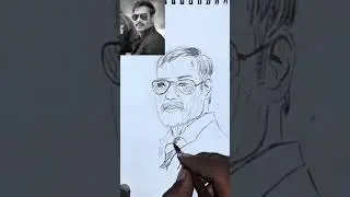 Ajay Devgan Sketch | Simple Face Drawing 🦁. #shorts #satisfying #draw #artist