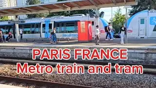 PARIS FRANCE Metro train and tram