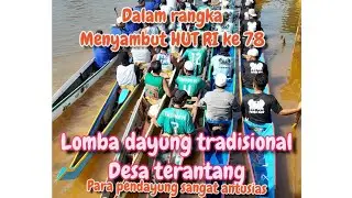 lomba dayung desa terantang para pendayung sangat antusias