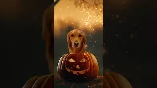 Happy Halloween Pumpkin Dog #halloween #dog #dogshorts #trend #shorts #halloweendog #goldenretriever