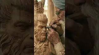 Grandpa Crafts Stunning Wooden Sculpture of Monkey King #woodcarving #handmade #monkeyking