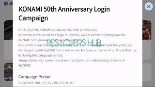 KONAMI 50th ANNIVERSARY LOGIN CAMPAIGN STARTED