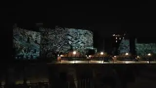 Light show on ancient wall in Rome 🇮🇹