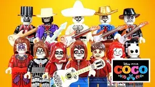 Disney Pixar Coco El D&iacute;a de los Muertos w/ Miguel Hector & Ernesto Unofficial LEGO Minifigures