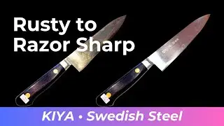 Restoring a Rusty KIYA Chef Knife &mdash; Sharpening Swedish Steel Back to Life🔪✨