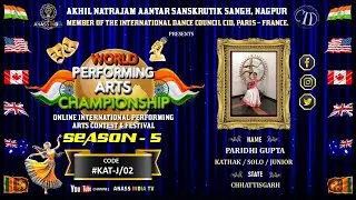 PARIDHI GUPTA (CHHATTISGARH) CODE #KAT-J/02, ANASS INDIA.