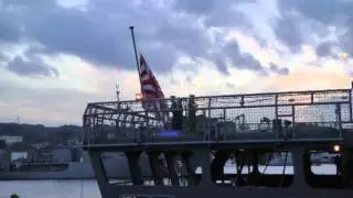 Fleet review 観艦式・訓練支援艦てんりゅうATS4203国旗降下20121008