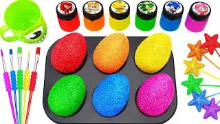 Satisfying Video How To Make Rainbow Mixing Color POP IT EGGS FRUIT Slimes in 6 Forms Glitter Hearts