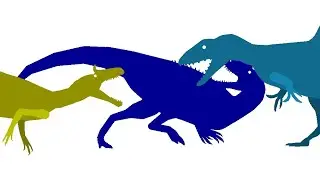 cryolophosaurus vs concavenator vs metriaconthosaurus #fyp #dinosaur #sticknodes #dinofights