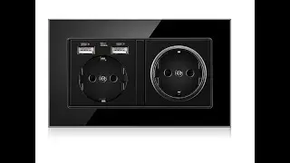 UBARO Tempered Crystal Glass Panel Wall Socket