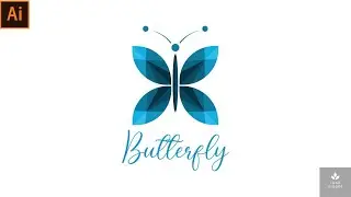 Geometric logo design in illustrator | butterfly logo design | how to make a geometric logo design