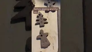 What do Ceramics look like before and after glazing & firing in the kiln? #ceramic #christmasdecor