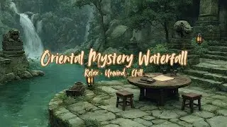 Asian Fantasy Lofi ⛩️ Relaxing by a Mystery Waterfall in Ancient Ruins