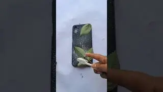 Phone Cover Leaf 🍃 Painting | Phone Cover Art #shots #craftershrushti #phonecover #viralshort