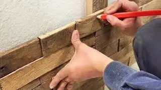 Reclaimed Stacked Wood Wall Panel Installation is a Breeze