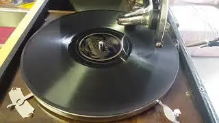 HMV Portable Gramophone as found.