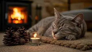 Peaceful Cat Music 432Hz 😻 Warm Fireplace Vibe For Soft Sleep And Emotional Healing