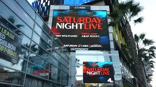 Finn Wolfhard A$AP Rocky SNL Saturday Night Live Billboard Sunset Blvd Los Angeles CA Jan 12, 2026