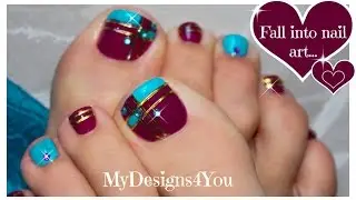 Color Block Toenail Art | Purple and Blue Pedicure &hearts; Dise&ntilde;o de U&ntilde;as de Pies