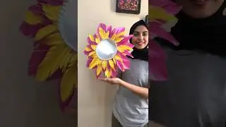 Chart paper mirror decor | craft | paper feather |