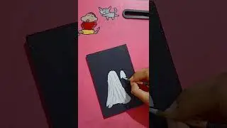 trying viral Ghost painting | what I do next I will pick your comment#viral#artandcraft#ghost#art