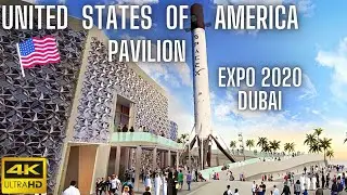 🇺🇸 Павильон США | Внутри, с соревнованиями | Expo 2020 Dubai (2021) | Ракета SpaceX и марсоход | 4K