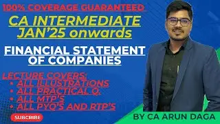 LECTURE-1 || FINANCIAL STATEMENT OF COMPANIES ||ADVANCED ACCOUNTING || CA INTER NEW SYLLABUS