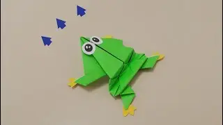Bouncy Origami Frog |Actually Jumps! -Jumping Frog Origami -How to Make a Jumping Paper Frog |Easy