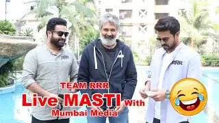 Jr NTR LIVE MASTI 😂😂 With Ram Charan | RRR Hindi Press Meet (Mumbai) | SS Rajamouli