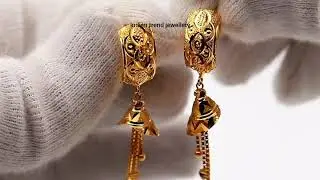 Gold ear rings with Japanese Lock//Lock wali Baaliyan//#Earrings #Shorts @JEWELLERYMART