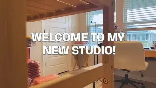 Getting my new studio ready. Unpacking and organizing, setting up new shelve, studio tour & more!