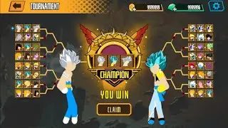 Stickman Dragon Fight Super Vegeta, Goku, Vigito Vs Gogeta, Beerus, Jiren Tournament