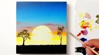 Easy Ways to Paint a Sunset Scenery with Acrylic Paint