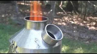 Survival cooking stove. Renewable fuel camping stove - Kelly Kettle