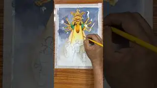 During puja | Durga puja painting | duga puja drawing #art #drawing #painting #shorts #durgapuja