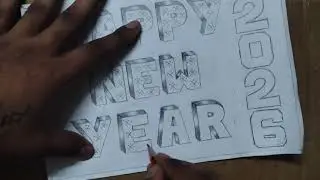 Happy New Year 2026 Ka Drawing 